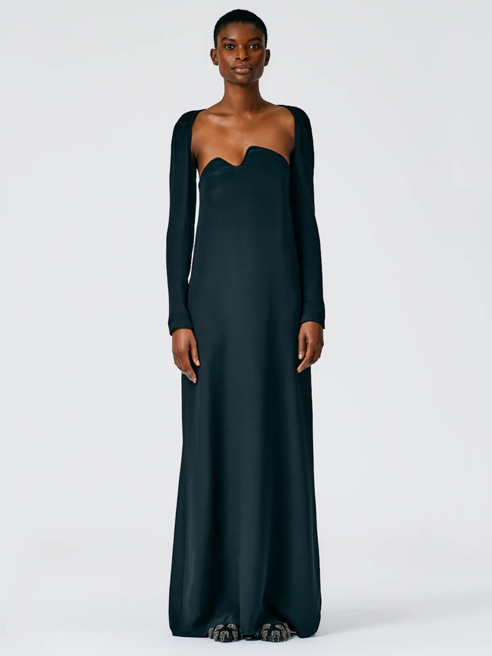 Tibi Black Silk Assymetrical Strapless Evening Gown - Picture 6 of 9